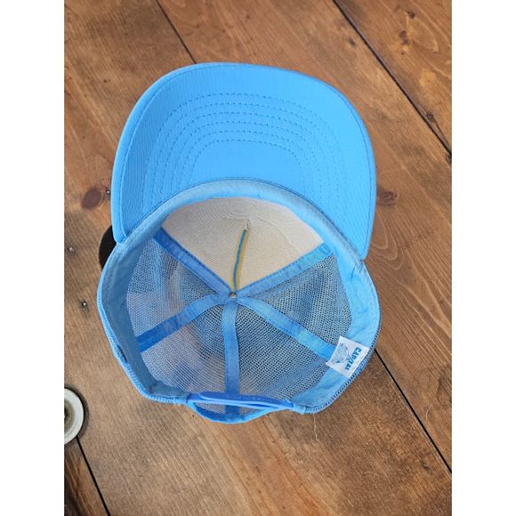 Vintage Blue Riverside INN French Island Wisconsin Snapback Trucker Hat Clean - Picture 3 of 3